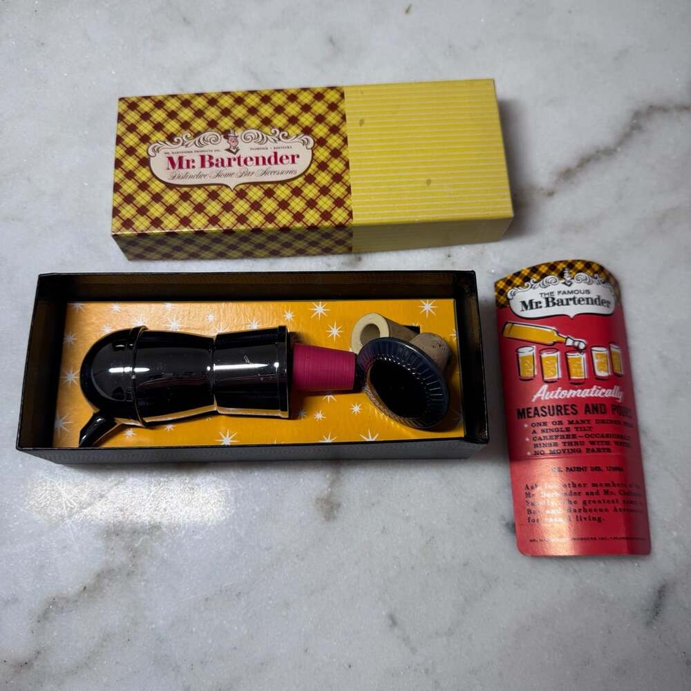 Vintage MCM Mr. Bartender Bar Accessory with Original Box